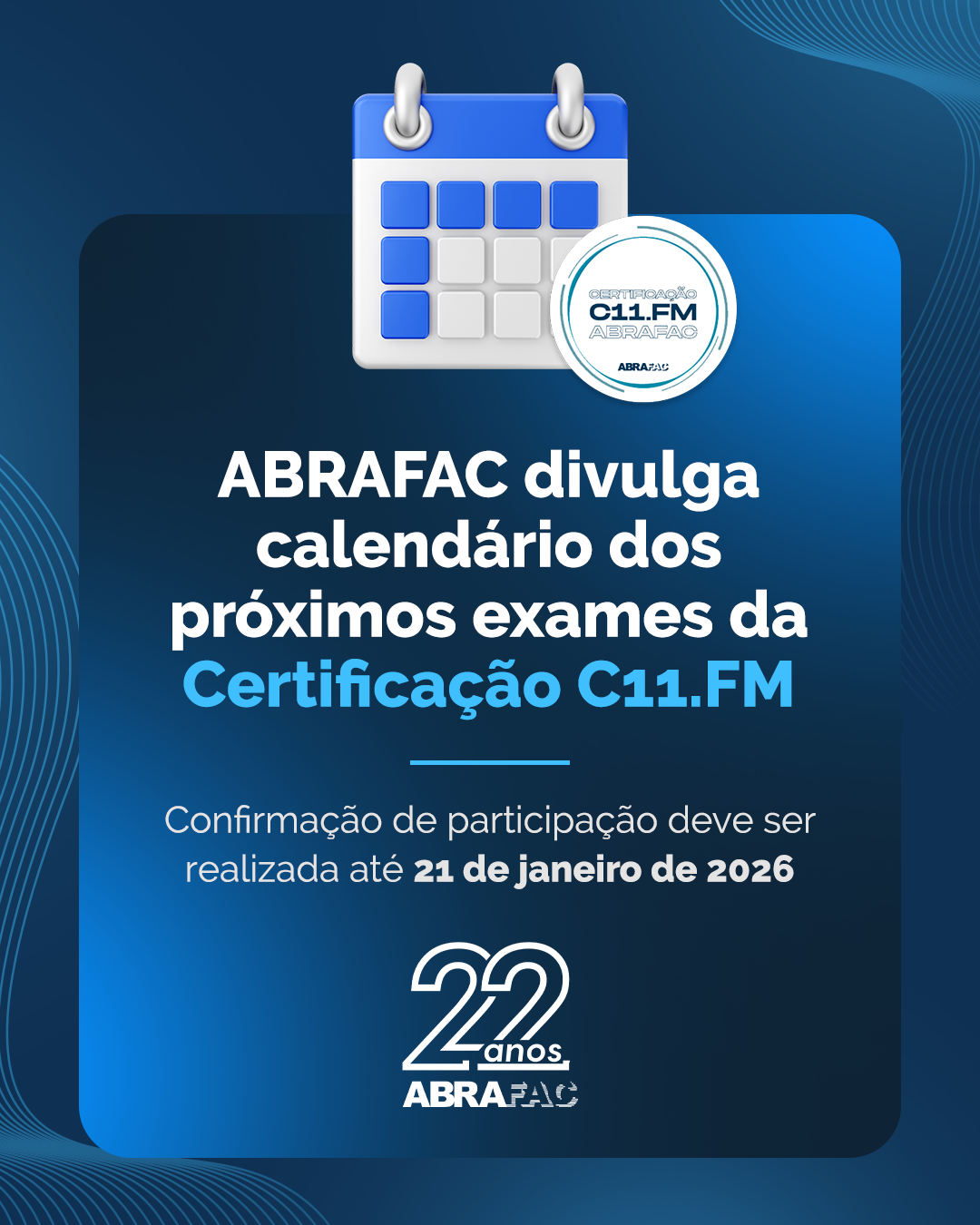 calendário Certificação C11.FM